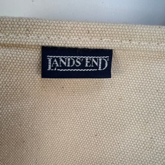 L.L. Bean Boat Tote Canvas Burgundy Trim - Picture 3 of 9